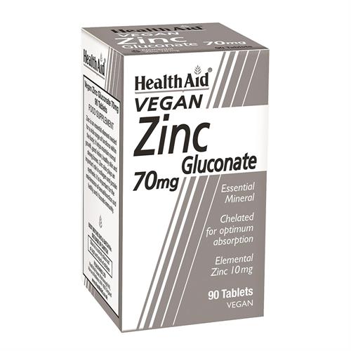 Gluconato de Zinc 70 mg HealthAid 90 Comp