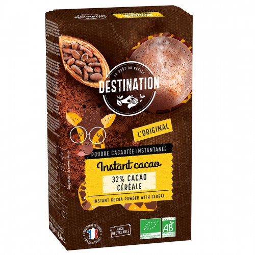 Cacao Instantáneo 32% con Cereales Destination Bio 400g