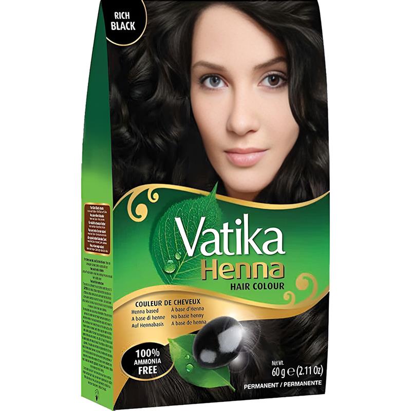 Henna Negro Sólido Rich Black Vatika 60g