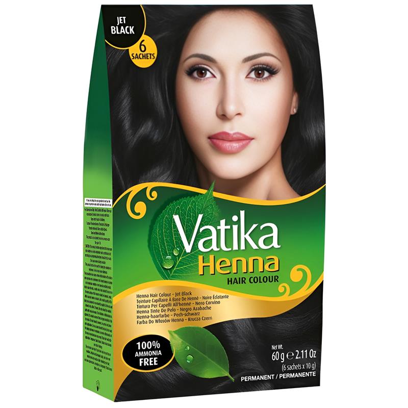 Henna Negro Azabache Jet Black Vatika 60g