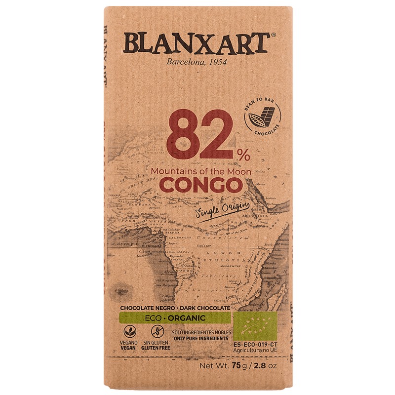 Chocolate Negro Congo 82% Blanxart Bio 75g