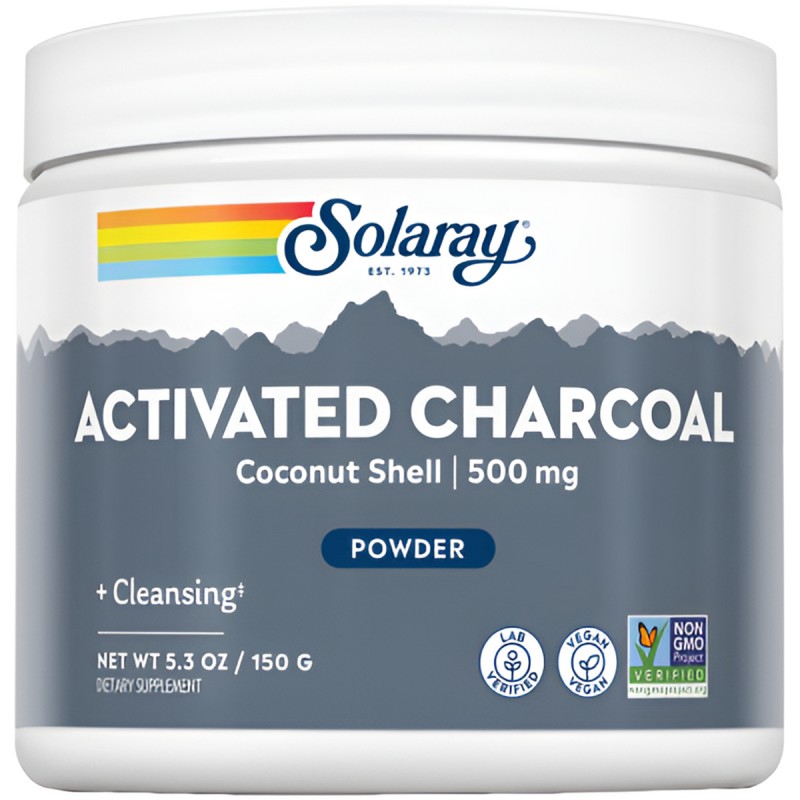 Charcoal Coconut Activated Polvo Solaray 150 g