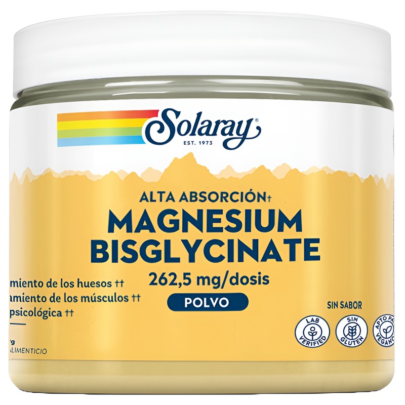 Magnesio Bisglycinate Polvo Solaray 179 g