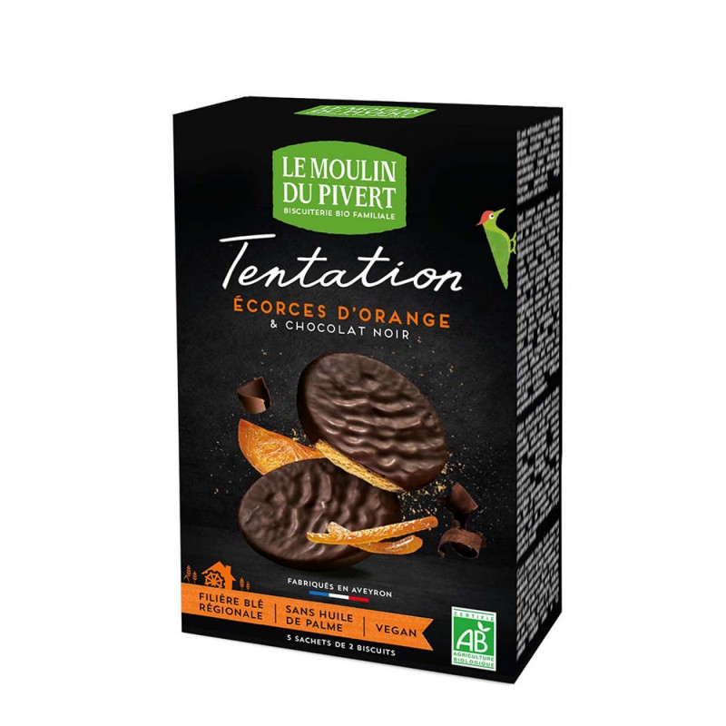 Galletas Tentación de Naranja Le Moulin du Pivert Bio 130g