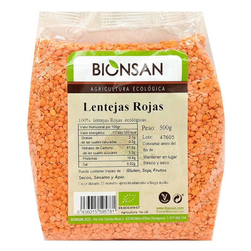 Lentejas Roja Bionsan Bio 500g