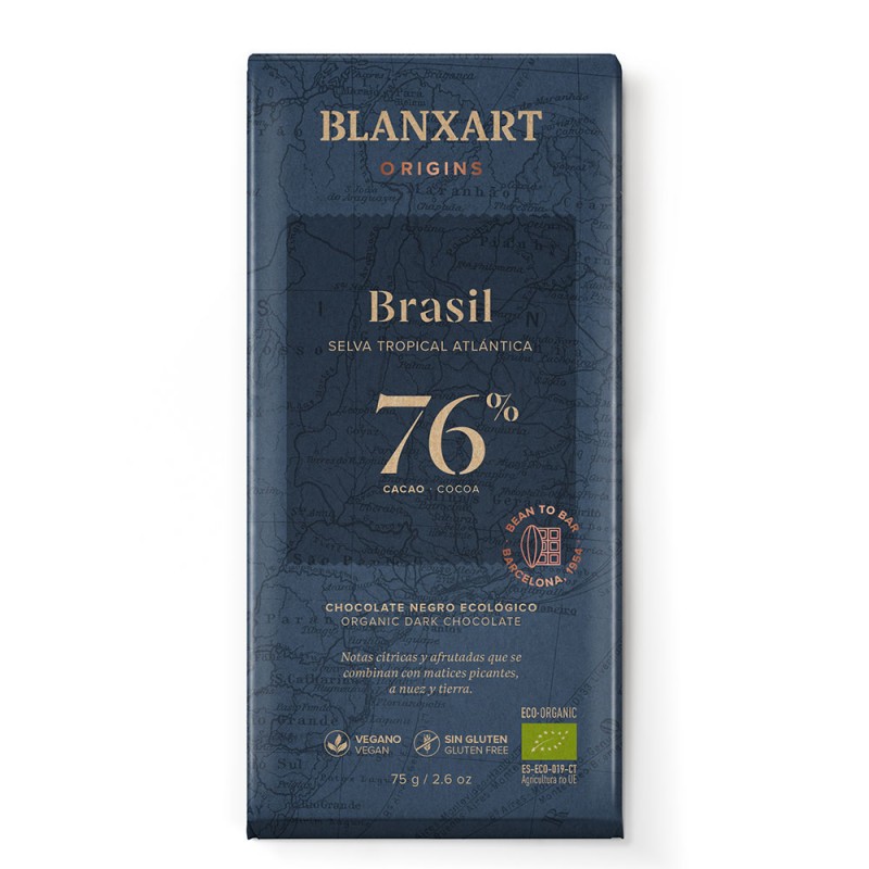 Chocolate Negro Brasil 76% Blanxart Bio 75g