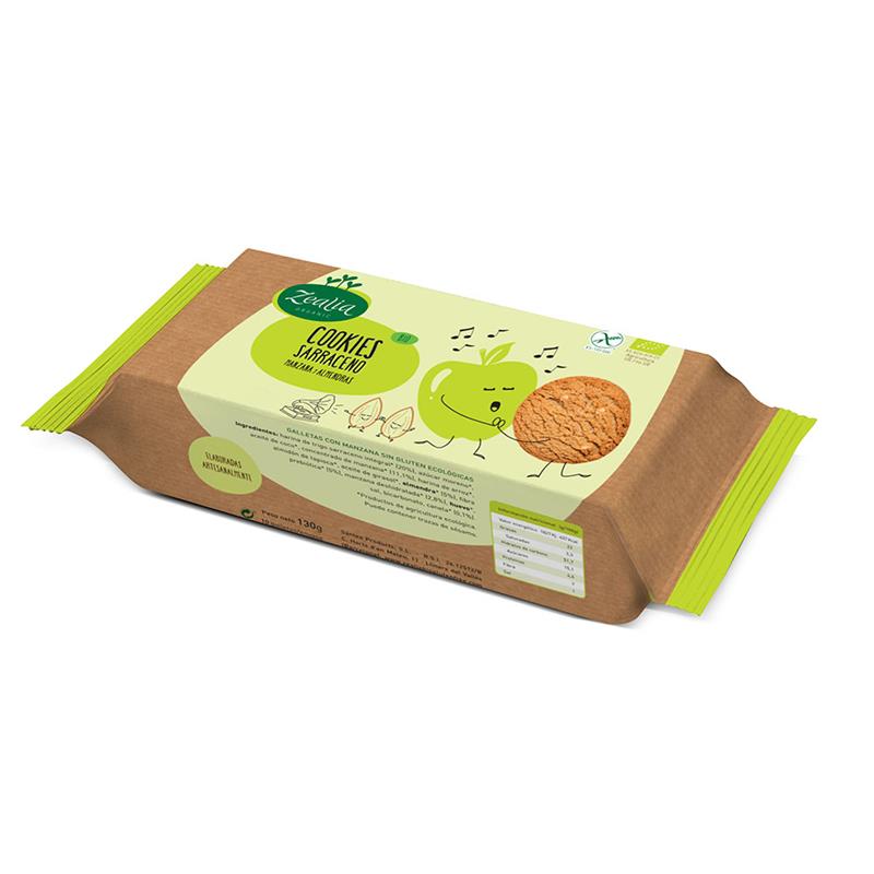 Cookies Sarraceno Manzana y Almendras Sin Gluten Zealia Bio 135g