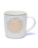 Juego de Taza de Té con Infusor Mandala Blanco 400ml