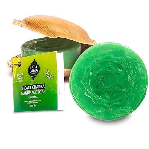 Jabón Chakra del Corazón en Hoja de Palma Holy Lama 100g