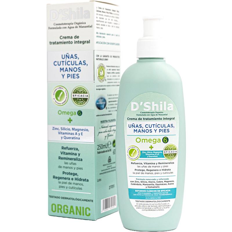 Crema de Manos, Uñas, Cutículas y Pies Omega 6 D´Shila 250 ml