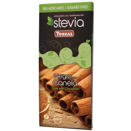 Chocolate con Stevia Negro con Canela Sin Gluten Convencional 125g
