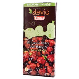 Chocolate con Stevia Negro Frutas del Bosque Sin Gluten Convencional 125g
