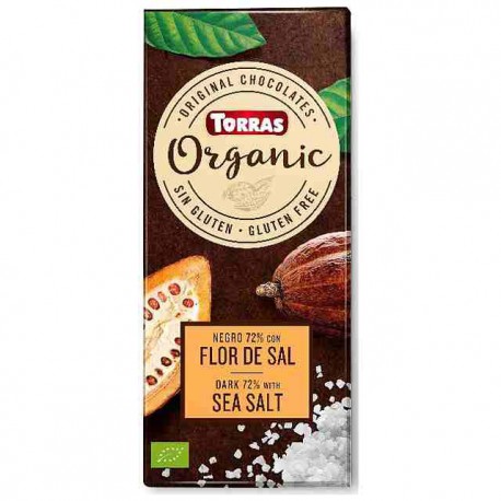 Chocolate Orgánico Negro 70 % Cacao con Flor de Sal Bio 100g
