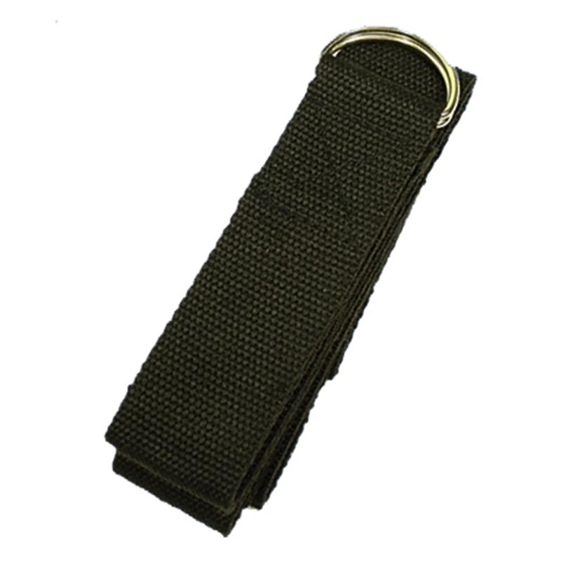 Cinturón de Yoga con Hebilla D Negro de Algodón 183X4 cm