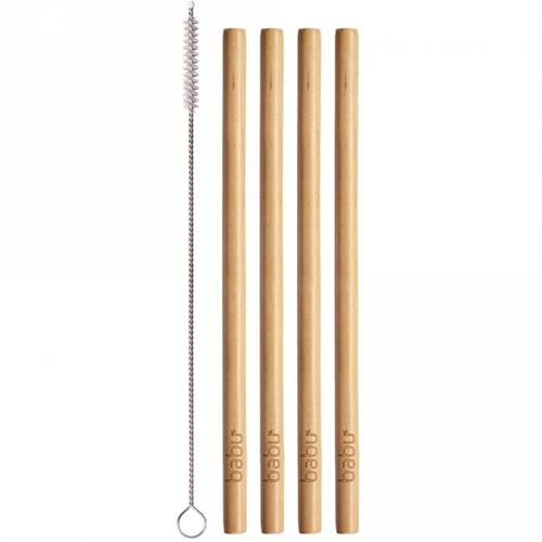Pack 4 Pajitas de Bambú con Cepillo Limpiador y Bolsa