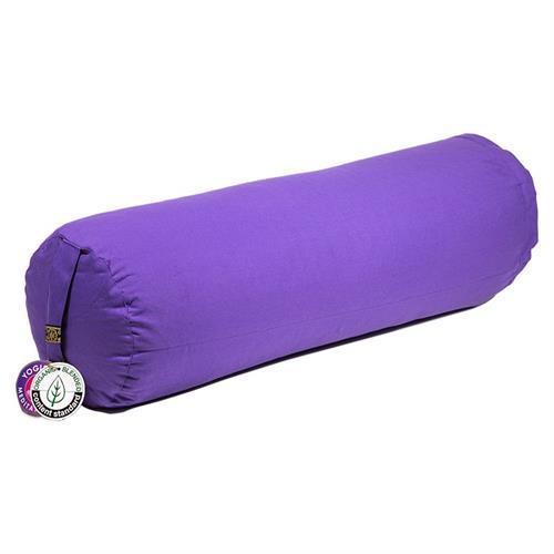 Bolster Yoga Cilíndrico Púrpura Algodón Orgánico 60x20cm