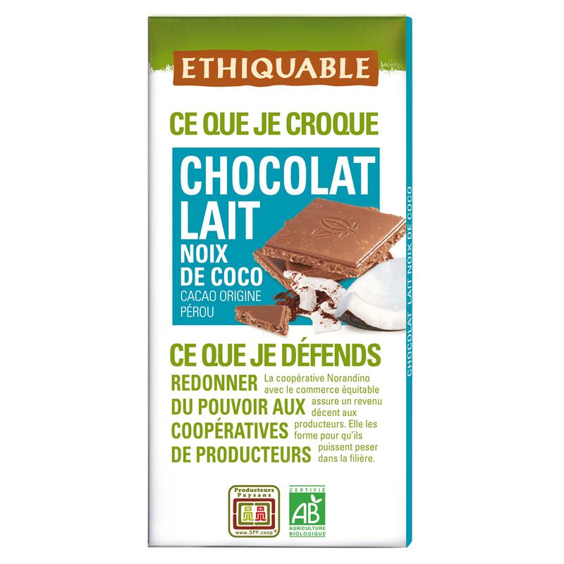 Chocolate con Leche y Coco Ethiquable Bio 100g