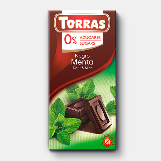 Chocolate Negro con Menta Sin Azúcar Classic Convencional 75g