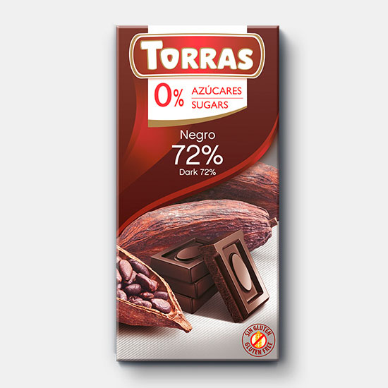 Chocolate Negro 72% Sin Azúcar Classic Convencional 75g