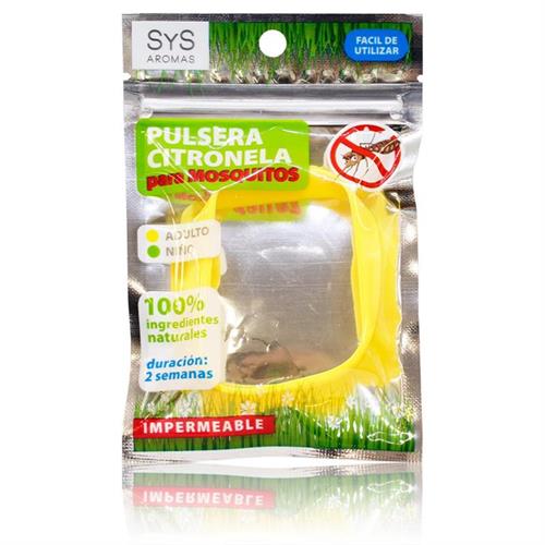 Pulsera Adulto Antimosquitos Citronela Silicona Amarilla